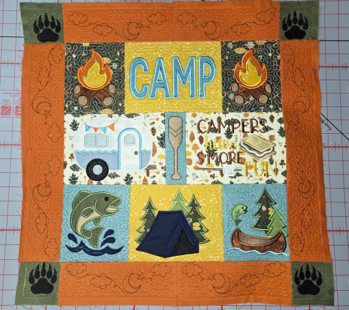 Stitched Adventures – Camping Wall Hanger