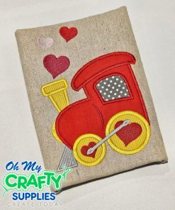 Valentine Heart Train Applique Design
