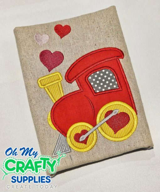 Valentine Heart Train Applique Design
