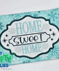 Home Sweet Home Mug Rug Embroidery Design