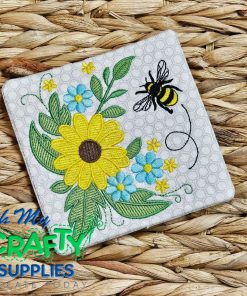 Sunflower Spring Mug Rug Embroidery Design (MRM)