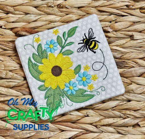 Sunflower Spring Mug Rug Embroidery Design (MRM)
