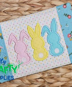 Trio Bunny Mug Rug Embroidery Design (REV)