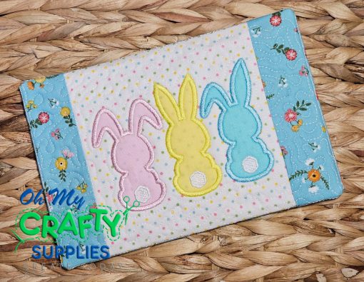 Trio Bunny Mug Rug Embroidery Design (REV)