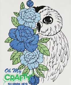 Floral Owl Embroidery Design