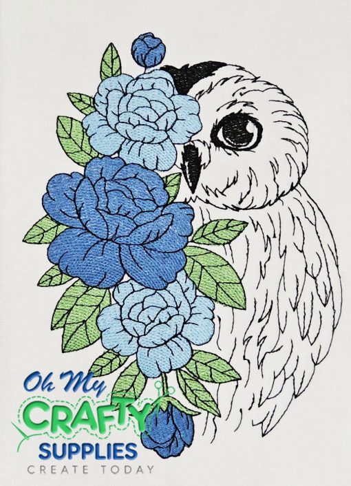 Floral Owl Embroidery Design