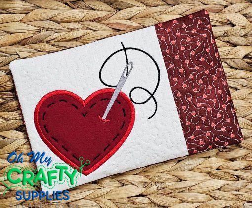 Saddle Stitch Heart Mug Rug Embroidery Design (MRM)