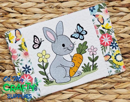Bunny with Carrot Mug Rug Embroidery Design (MRM)