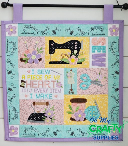 A Stitch of My Heart – Sewing Room Wall Hanger Block Club