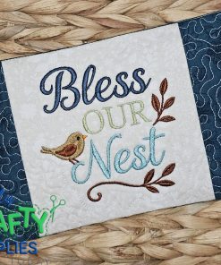 Our Nest Mug Rug Embroidery Design (REV)