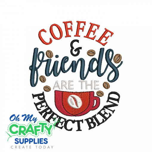 Coffee Blend Friends 615 Embroidery Design
