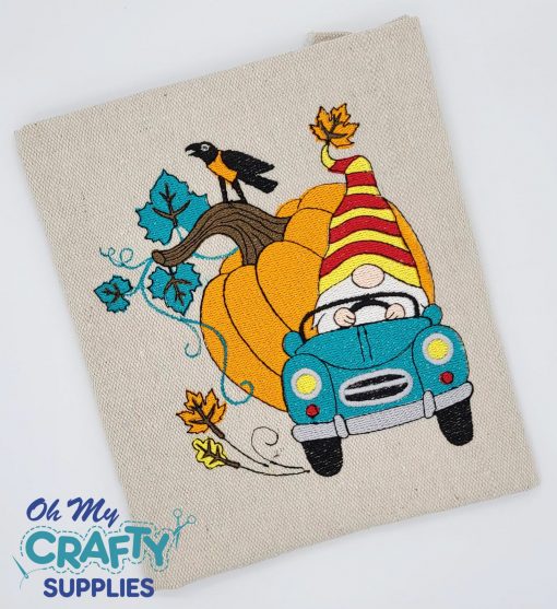 Fall Gnome Car 2021b Embroidery Design