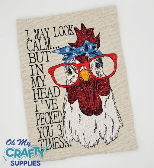 Pecked You 3 Times Embroidery Design