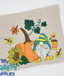 Fall Latte Gnome Embroidery Design