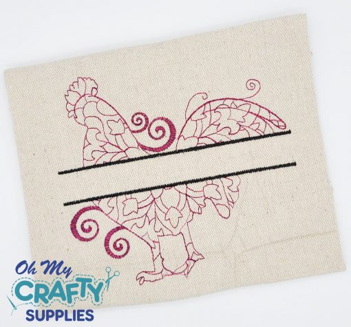 Henna Rooster Monogram Embroidery Design