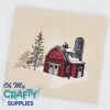 Snowy Barn Sketch 92521 Embroidery Design