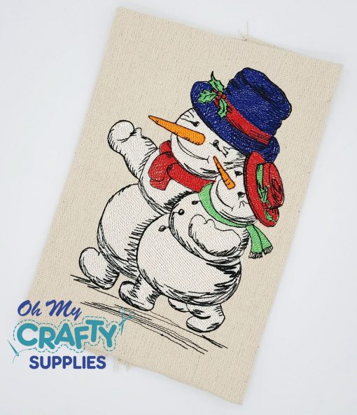 Christmas Snow Couple 10621 Embroidery Design