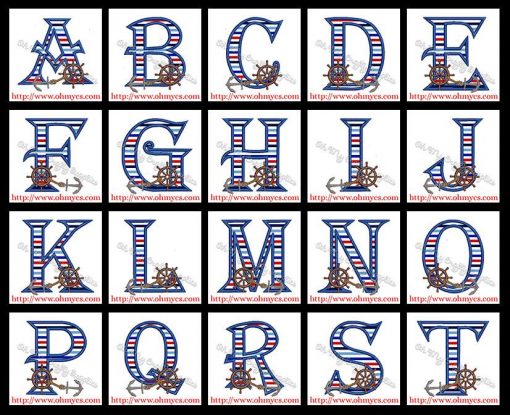 Full Set Algerian Anchor Alphabet Appliques