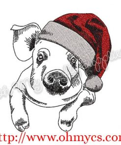 Christmas Pig Sketch Embroidery Design