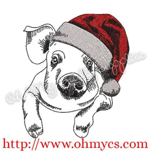 Christmas Pig Sketch Embroidery Design