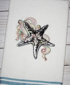 Swirly Starfish Sketch Embroidery Design