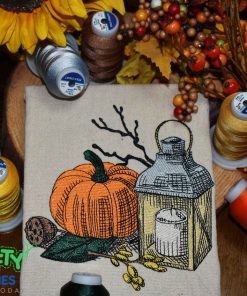 Sketch Pumpkin Lantern 92621 Embroidery Design