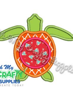 Monogram Turtle Applique Design