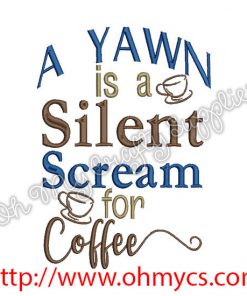 A Yawn Embroidery Design