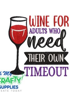 Adult Timeout Embroidery Design