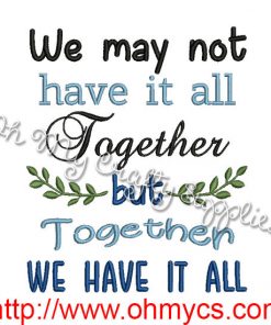 All Together Embroidery Design
