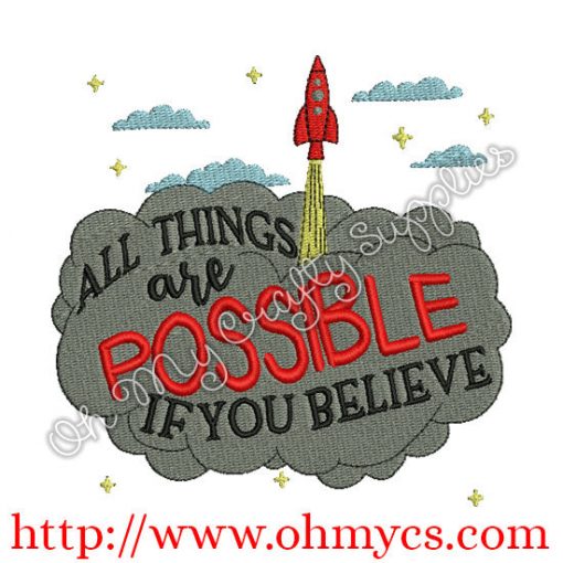 All Things are Possible Embroidery Design