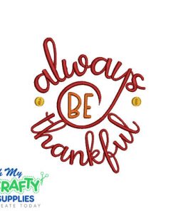 Always Thankful 115 Embroidery Design