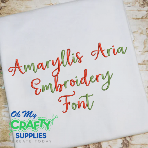 Amaryllis Aria Embroidery Font (BX Included)