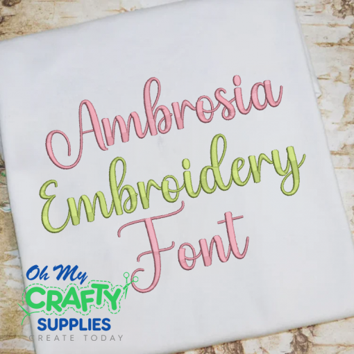 Ambrosia Embroidery Font (BX Included) (FL)