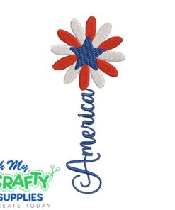 America Flower Embroidery Design