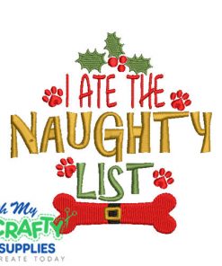 Ate the Naughty List 1110 Embroidery Design