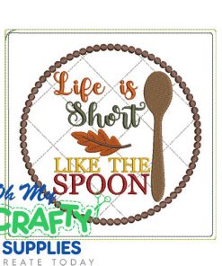 Autumn Life is Short Potholder Embroidery Design (AB)