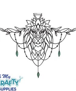 Aztec Sketch Lion Embroidery Design