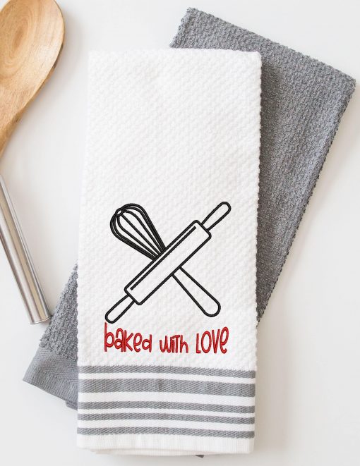 Baked with Love Baking Tools Embroidery Design