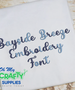 Bayside Breeze Embroidery Font (BX Included)