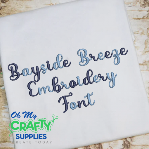 Bayside Breeze Embroidery Font (BX Included)