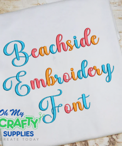 Beachside Embroidery Font (BX Included) (FL)