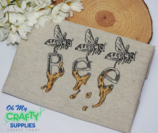 Honey Word Bee Embroidery Design