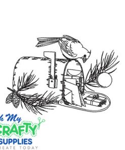 Bird on Mailbox Embroidery Design