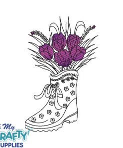 Blended Floral Boot 1230 Embroidery Design