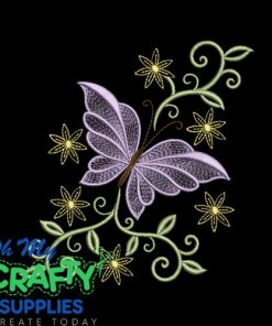 Blooming Butterfly Embroidery Design