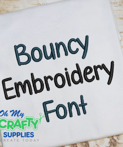 Bouncy Embroidery Font (BX Included)