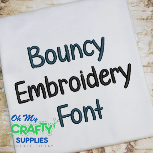Bouncy Embroidery Font (BX Included)