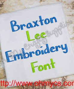 Braxton Lee Embroidery Font (BX Included)