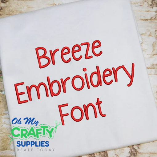 Breeze Embroidery Font (BX Included)